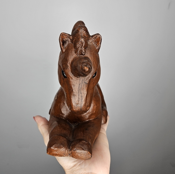 Vintage Unicorn Chocolate Brown Resin (?) Statue Figure Fairycore 9.5" x 6.5" - Picture 2 of 7